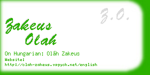 zakeus olah business card