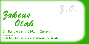 zakeus olah business card